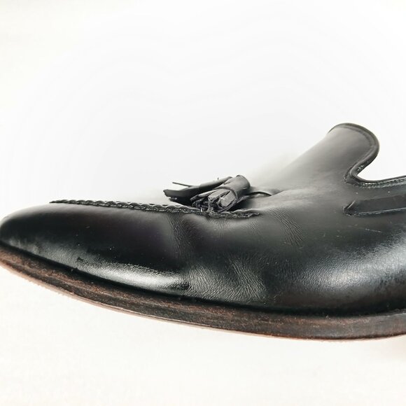 Johnston & Murphy Crown Aristocraft Black Tassel Loafers Mens 12 USA Made VGUC - Picture 6 of 15